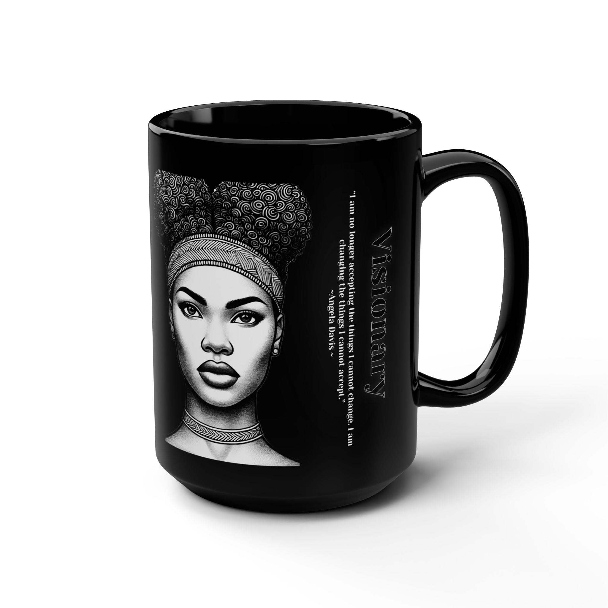 SHE IS: Visionary Black Mug, 15oz
