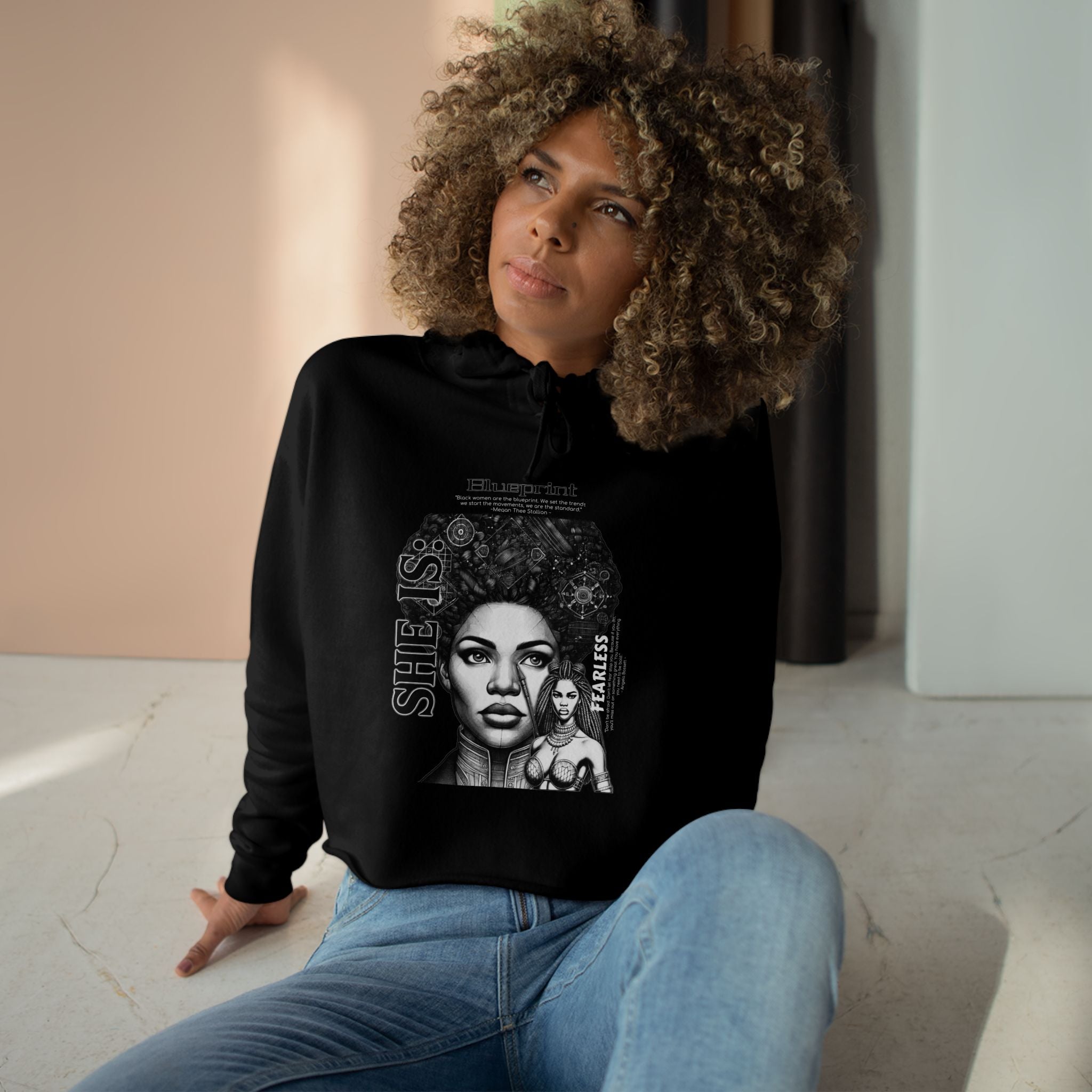 SHE IS: Crop Hoodie