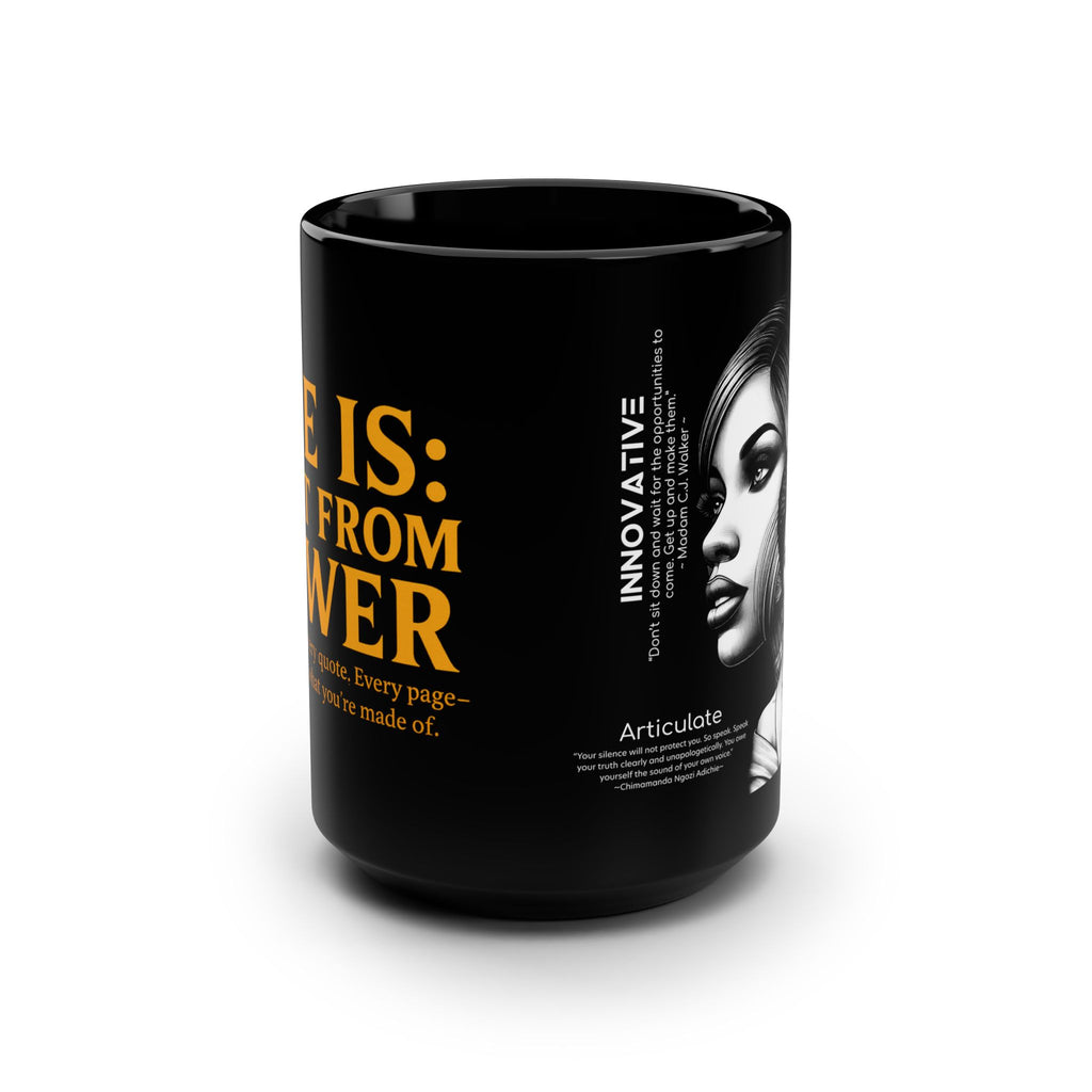 SHE IS:Black Mug, 15oz