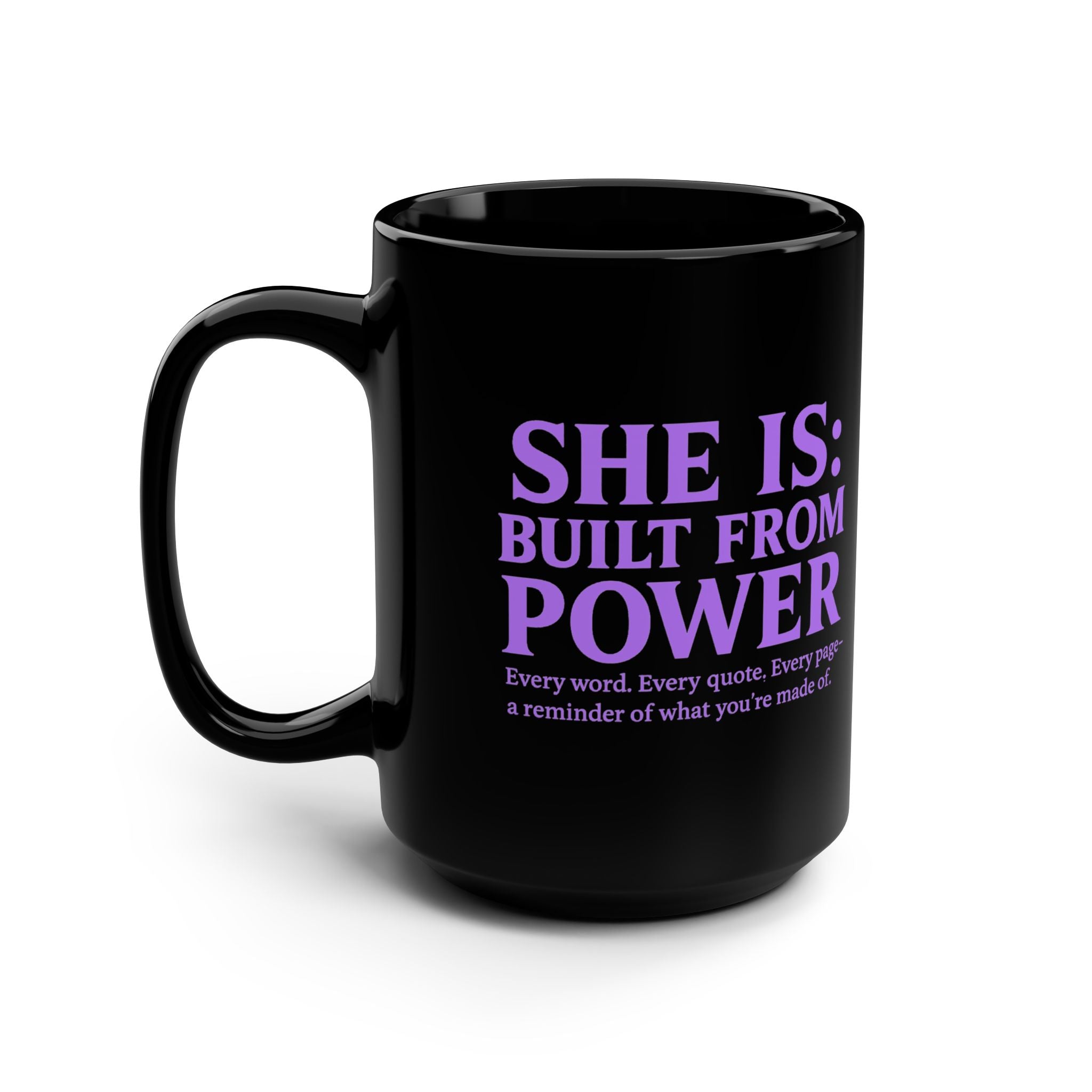 SHE IS: Visionary Black Mug, 15oz